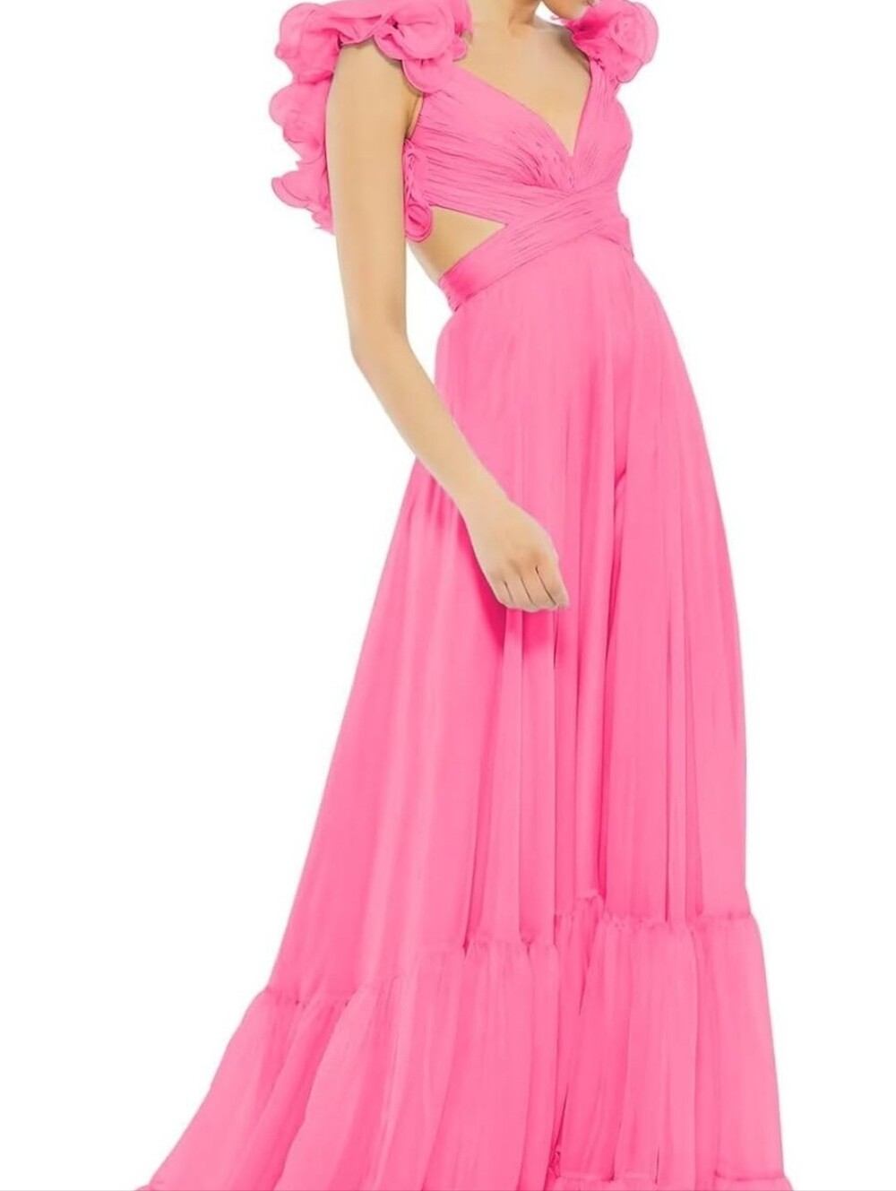 Pink Long Dress With Strappy Bare Back